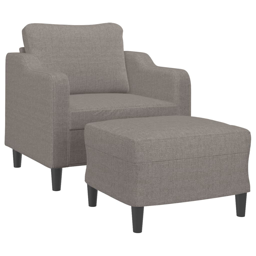 Tópszínű szövet kanapéfotel lábtartóval 60 cm Tópszínű szövet kanapéfotel lábtartóval 60 cm
