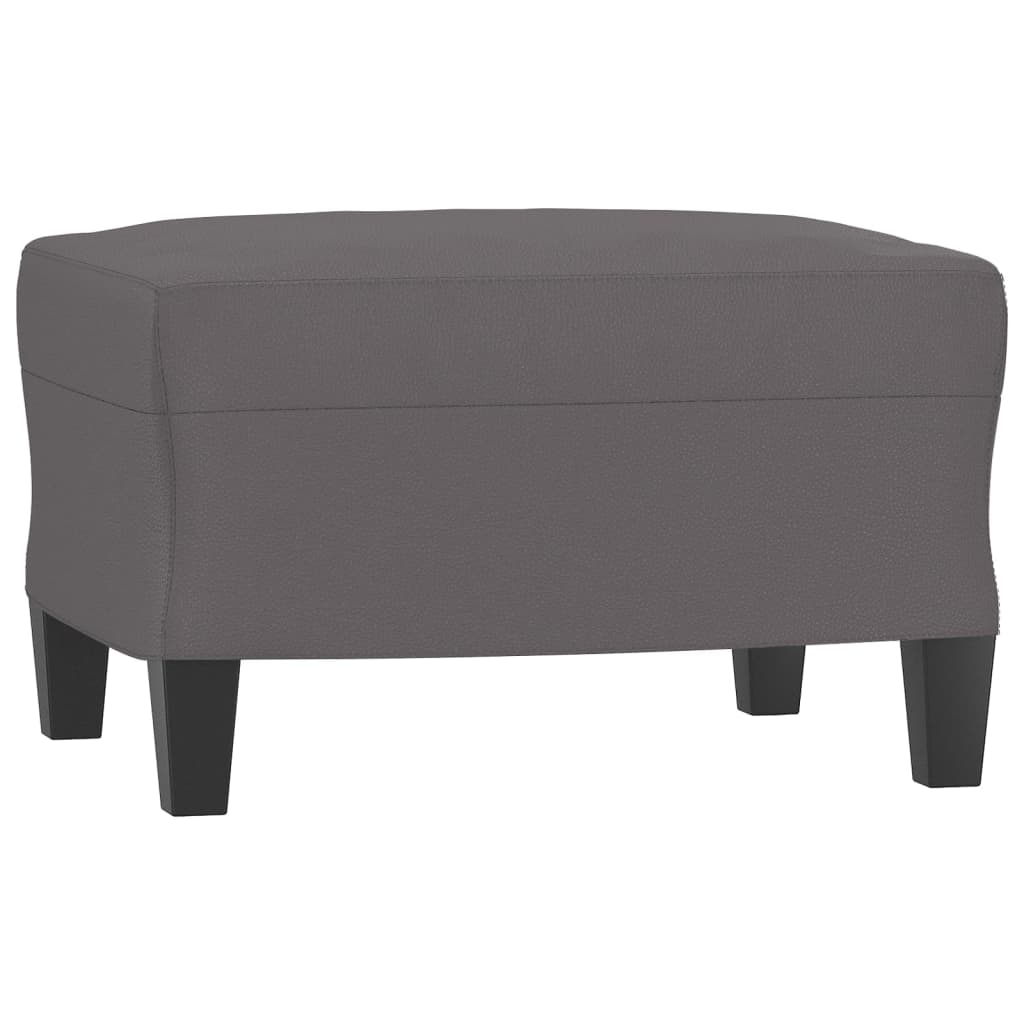 Szürke műbőr kanapéfotel lábtartóval 60 cm Szürke műbőr kanapéfotel lábtartóval 60 cm