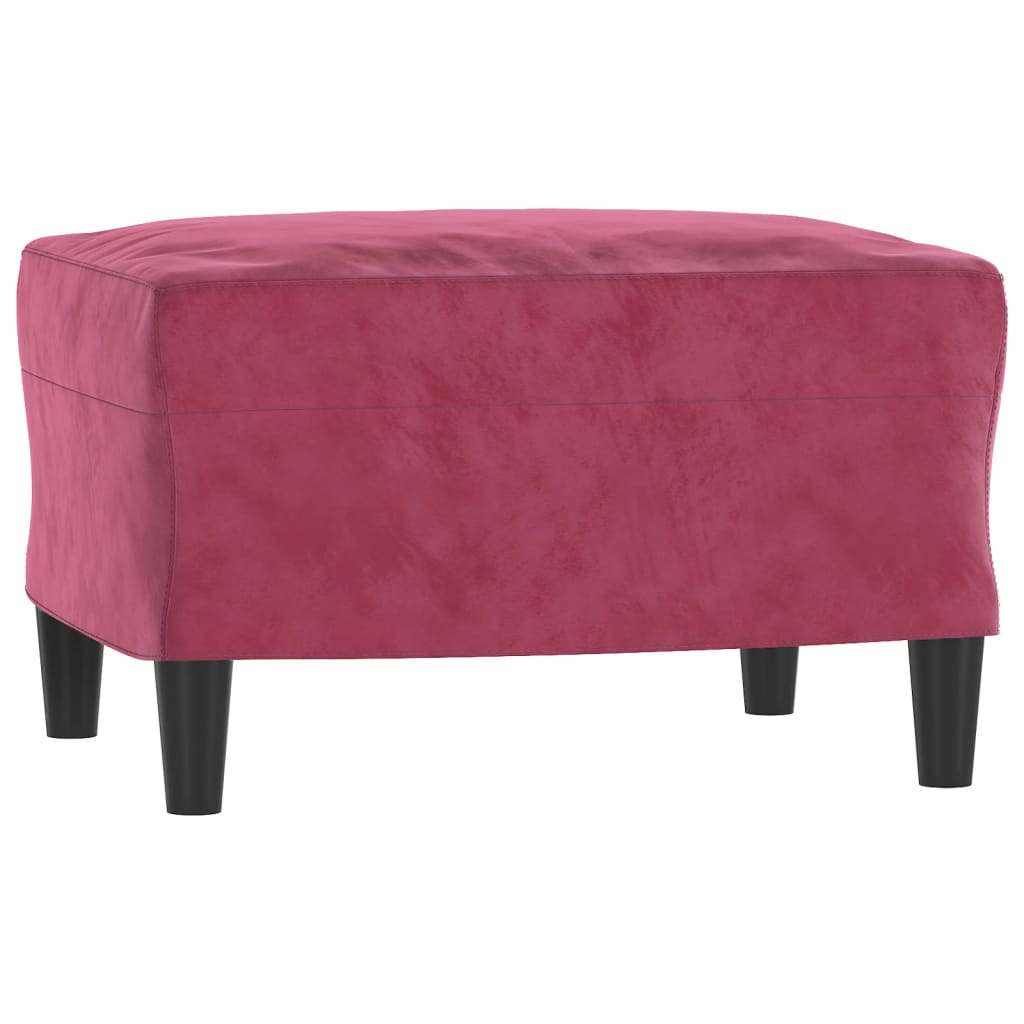 Bordó bársony kanapéfotel lábtartóval 60 cm Bordó bársony kanapéfotel lábtartóval 60 cm