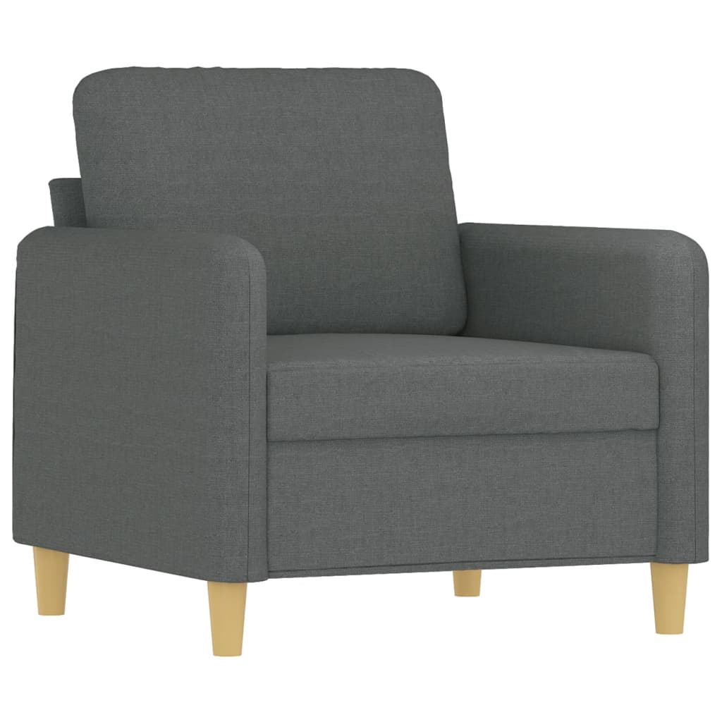 Sötétszürke szövet kanapéfotel lábtartóval 60 cm