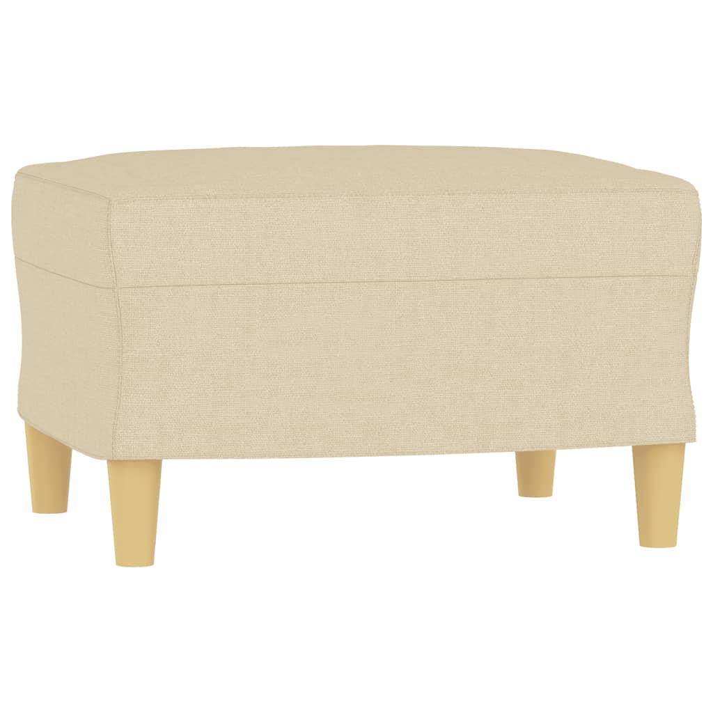 Krémszínű szövet kanapéfotel lábtartóval 60 cm