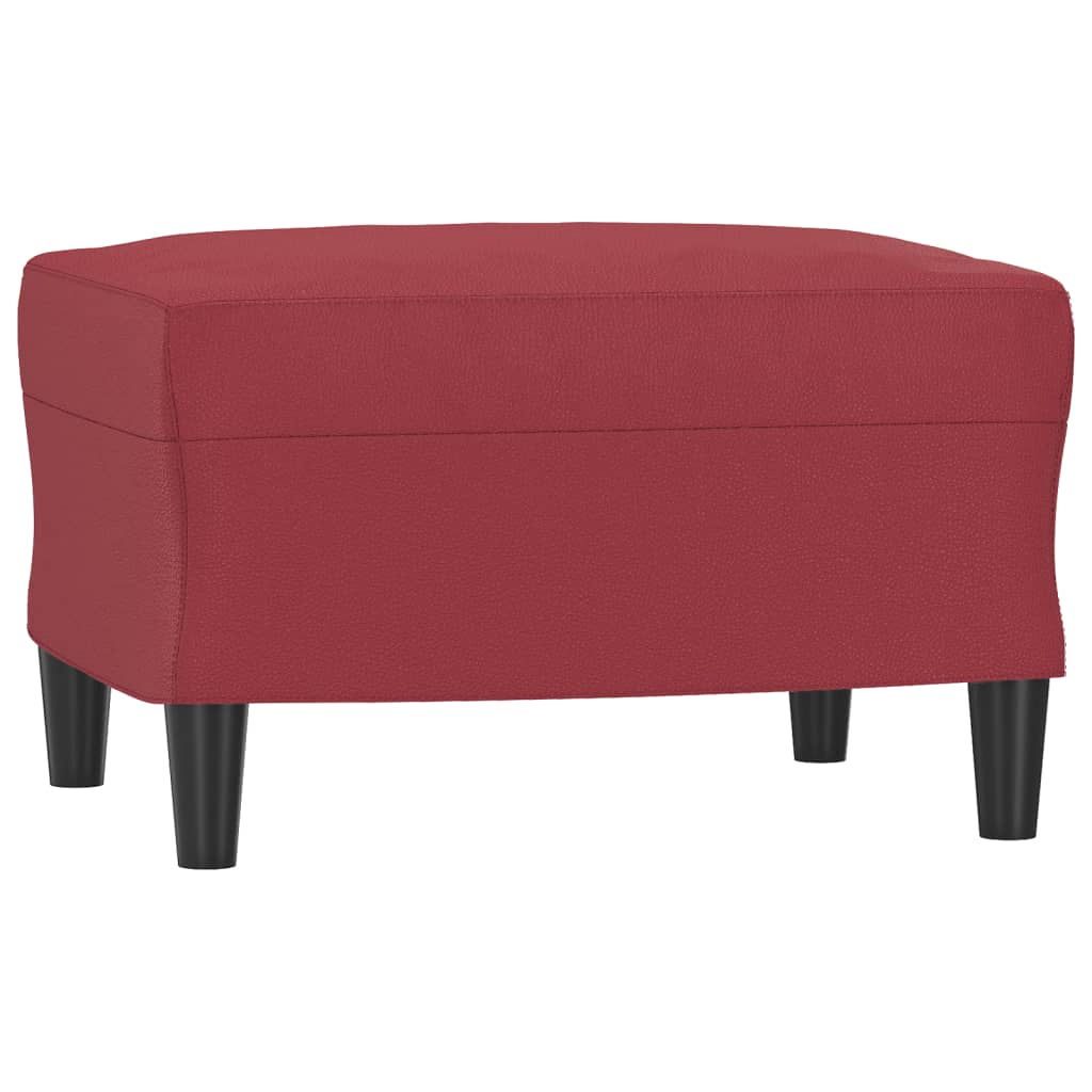Bordó műbőr kanapéfotel lábtartóval 60 cm Bordó műbőr kanapéfotel lábtartóval 60 cm