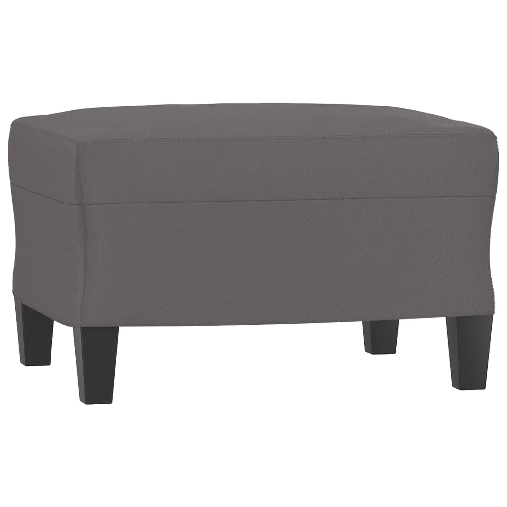 Szürke műbőr kanapéfotel lábtartóval 60 cm Szürke műbőr kanapéfotel lábtartóval 60 cm