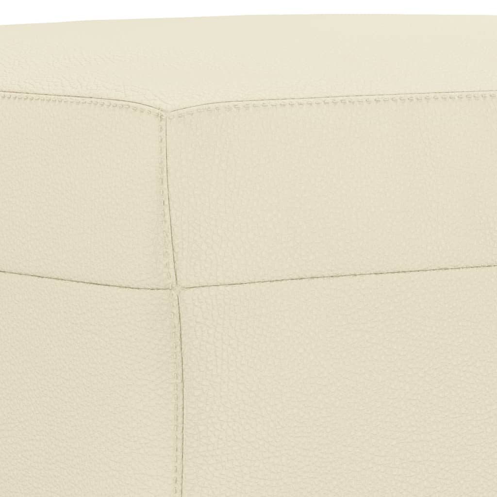 3 részes krémszínű műbőr ülőgarnitúra párnákkal