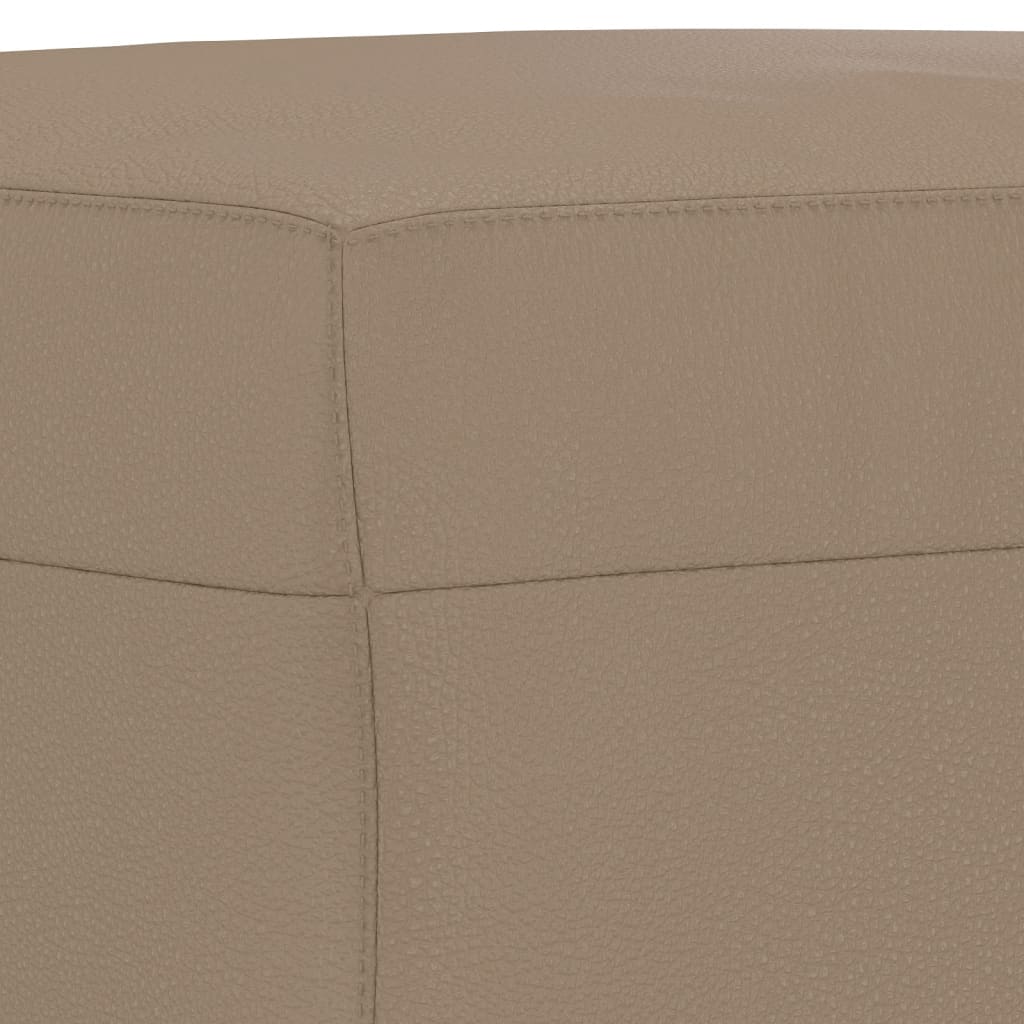 3 részes kávészínű műbőr ülőgarnitúra párnákkal