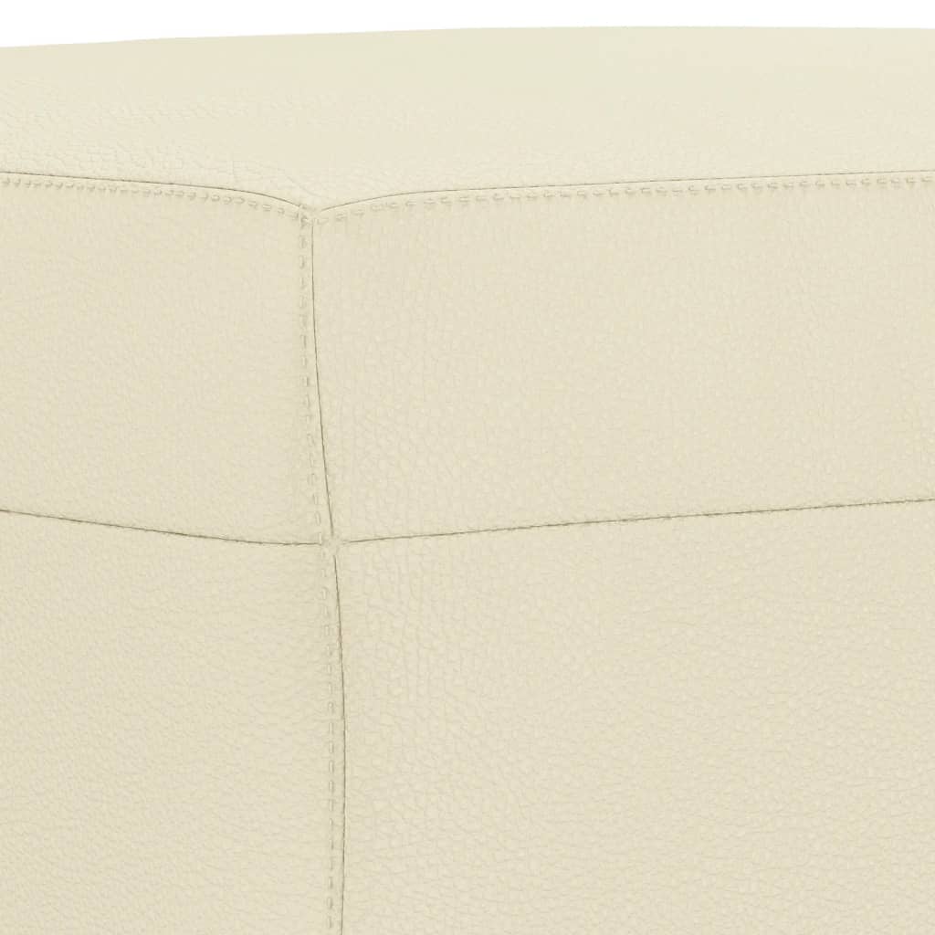 3 részes krémszínű műbőr ülőgarnitúra párnákkal