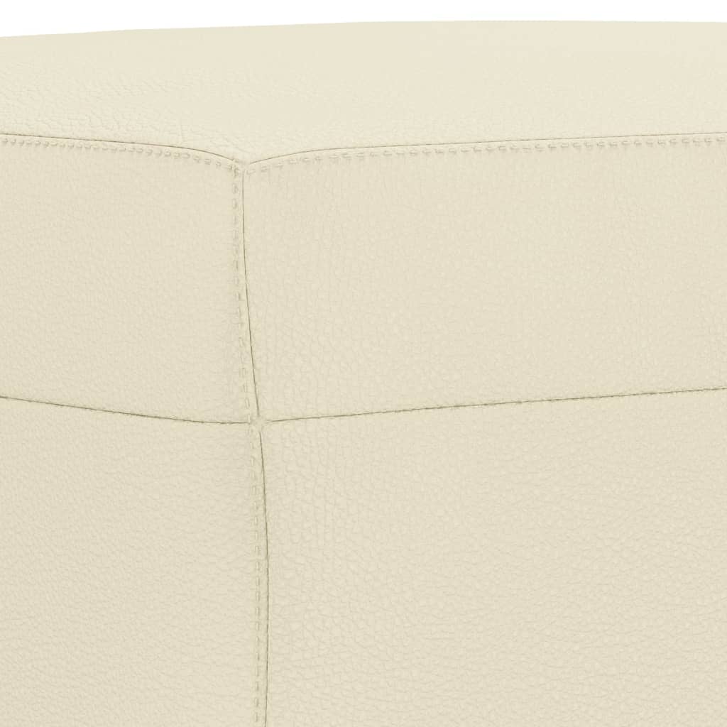 3 részes krémszínű műbőr ülőgarnitúra párnákkal