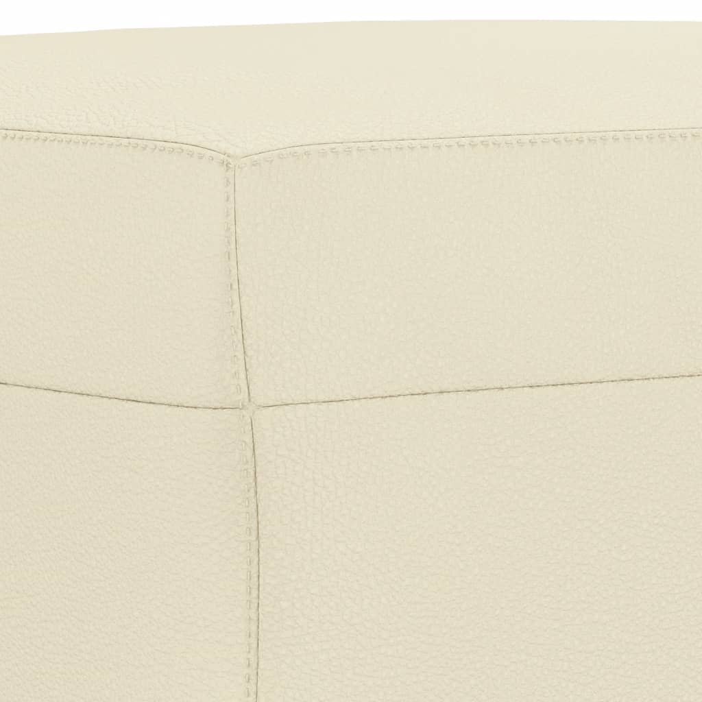 3 részes krémszínű műbőr ülőgarnitúra párnákkal