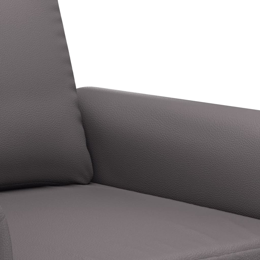 3 részes szürke műbőr ülőgarnitúra párnákkal
