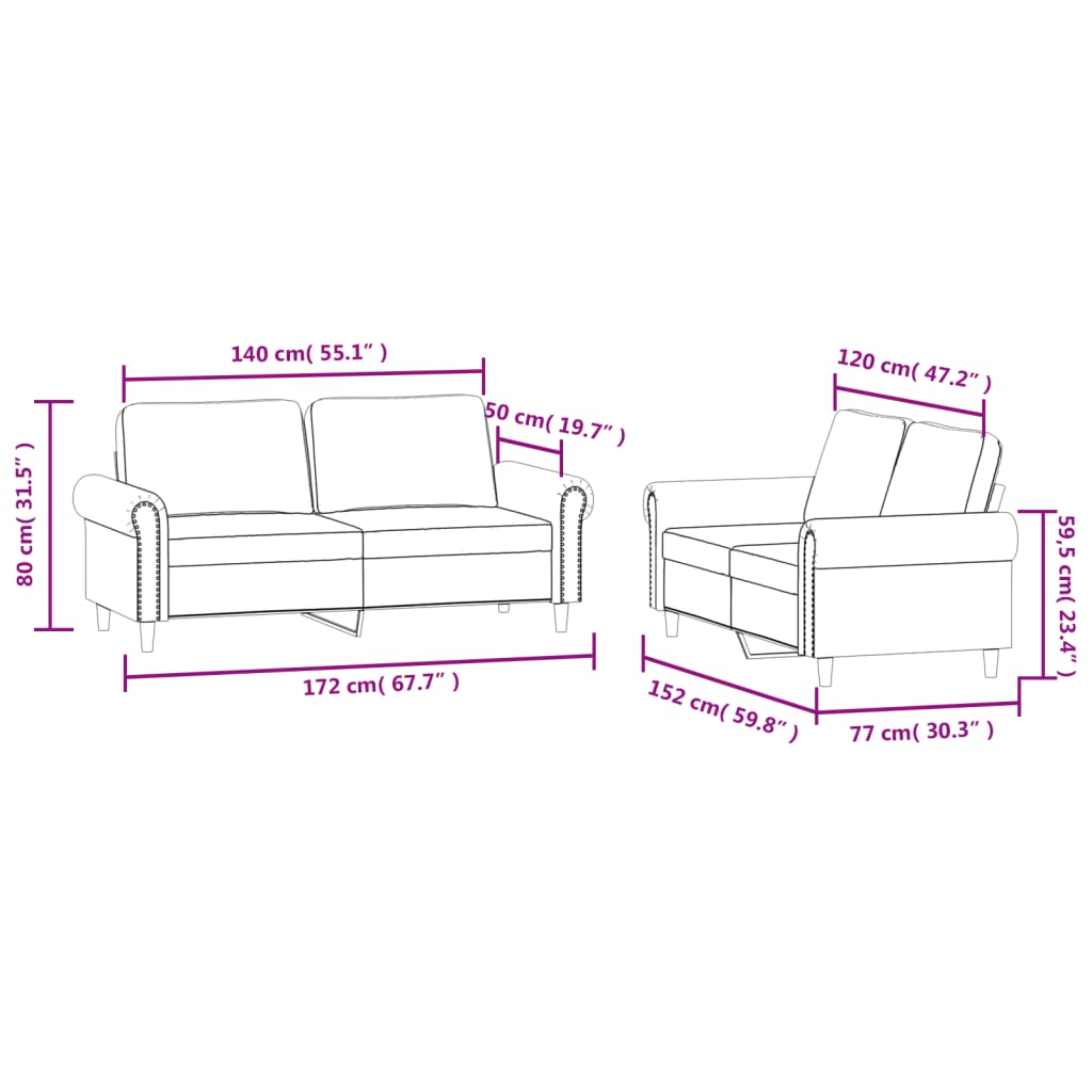 2 részes krém bársony ülőgarnitúra párnákkal