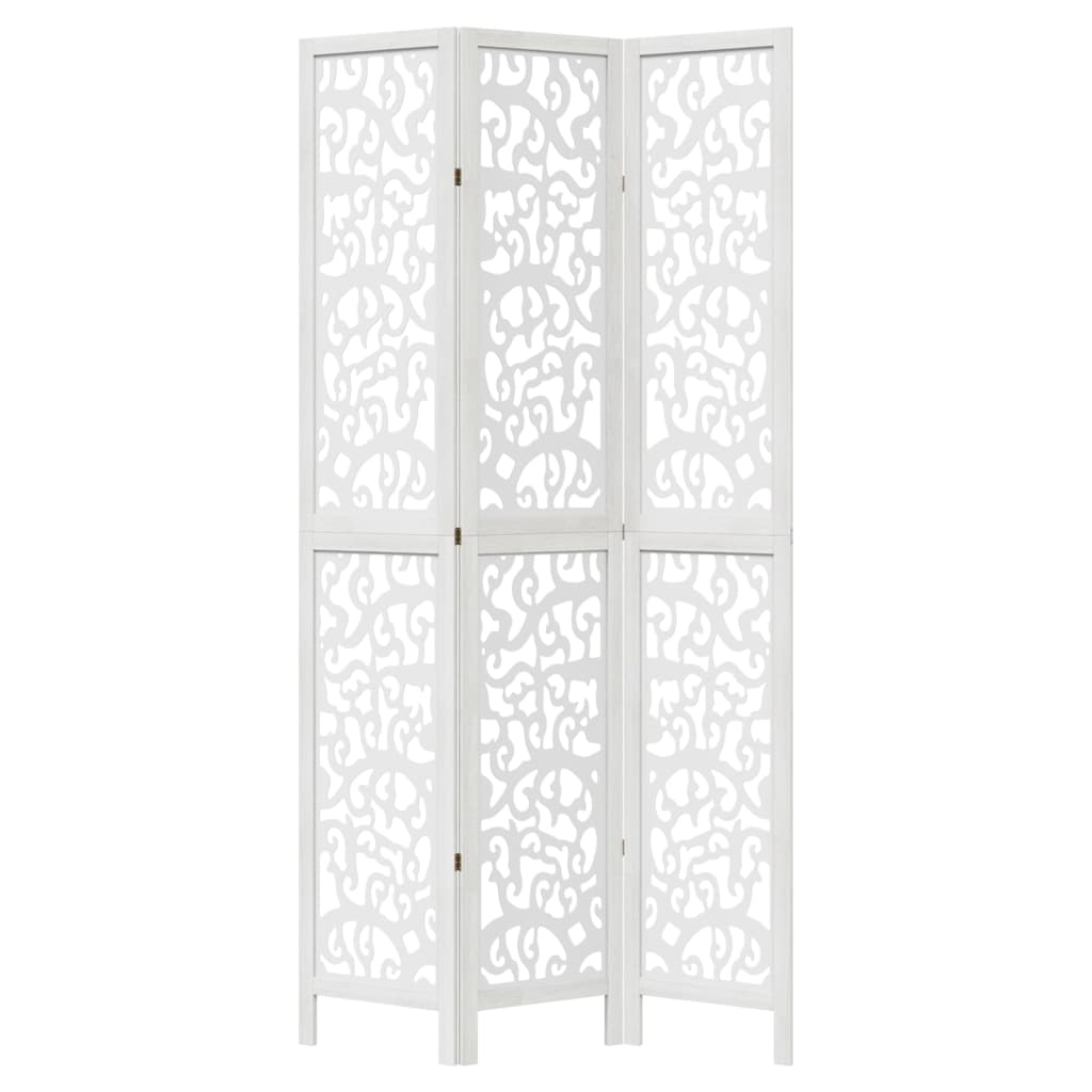 3 paneles fehér tömör császárfa térelválasztó