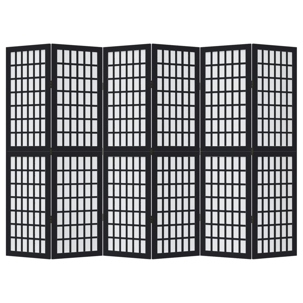 6 paneles fekete tömör császárfa térelválasztó 6 paneles fekete tömör császárfa térelválasztó