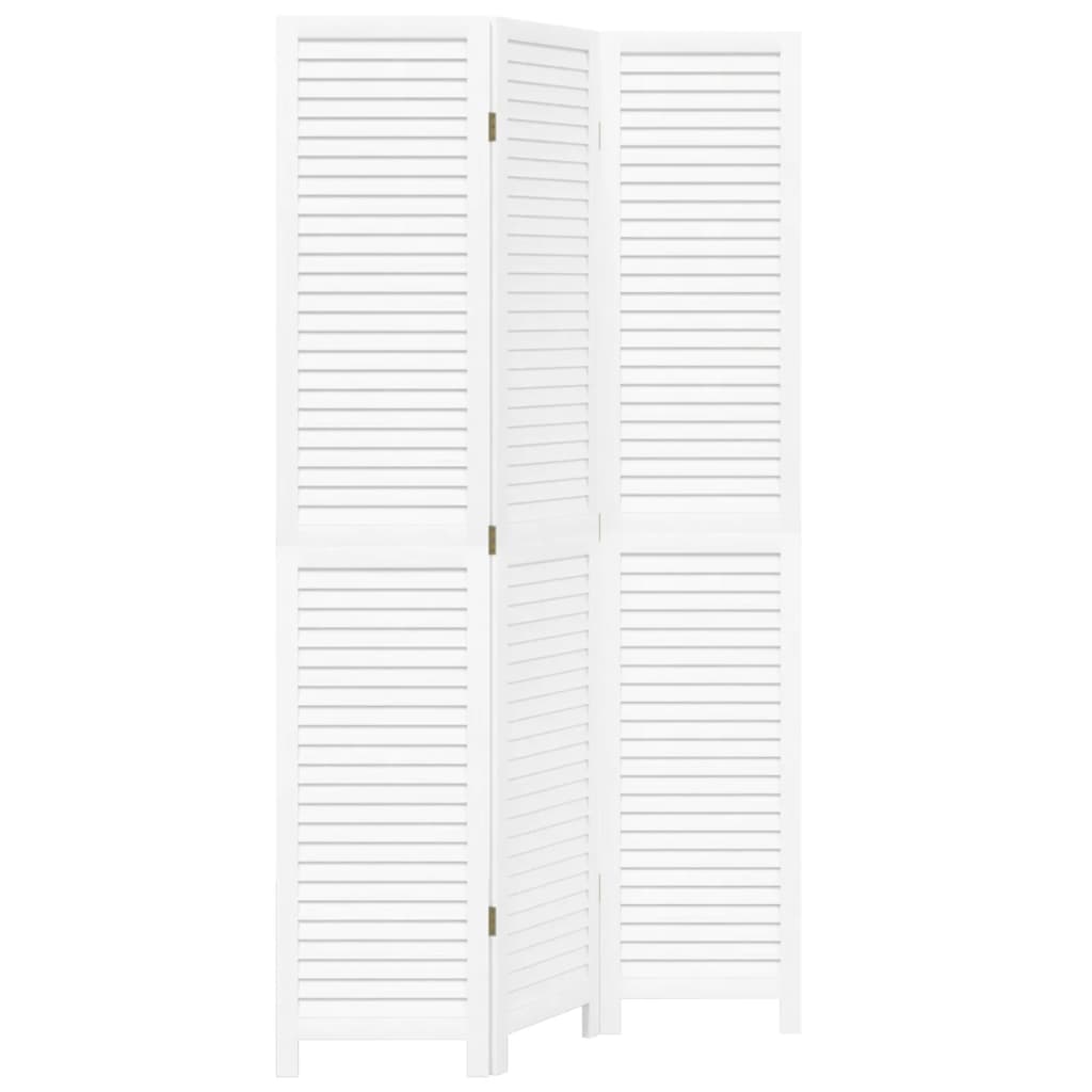 3 paneles fehér tömör császárfa térelválasztó