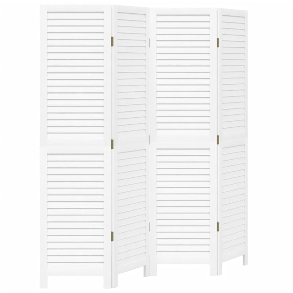 4 paneles fehér tömör császárfa térelválasztó