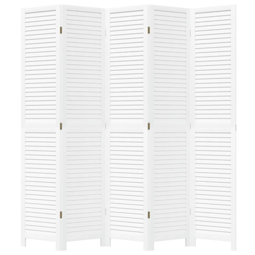 5 paneles fehér tömör császárfa térelválasztó