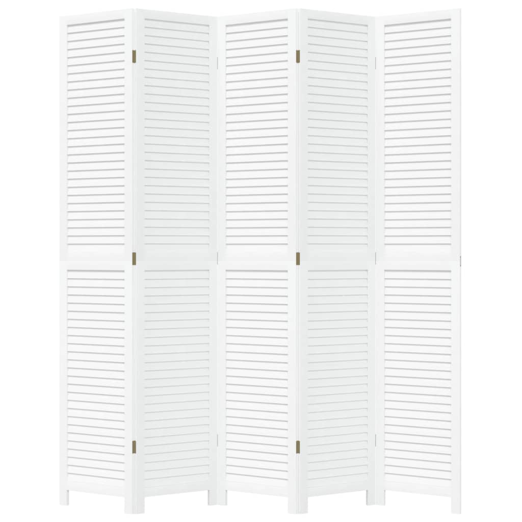 5 paneles fehér tömör császárfa térelválasztó