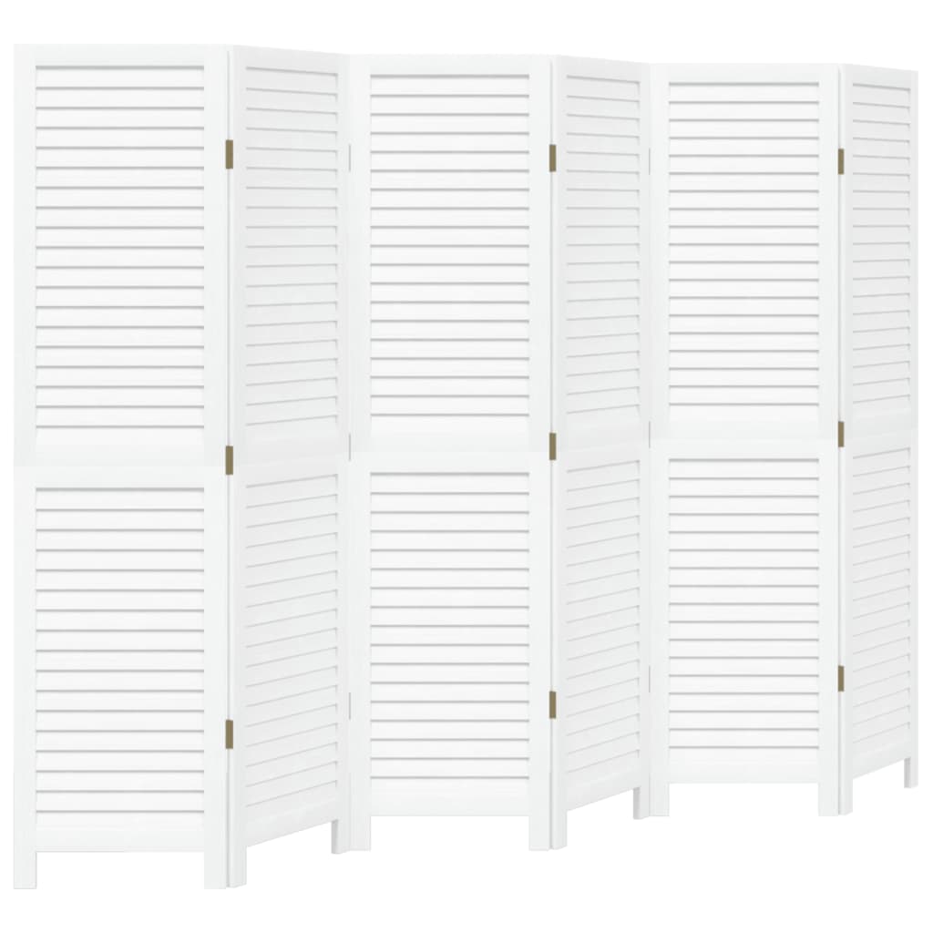 6 paneles fehér tömör császárfa térelválasztó
