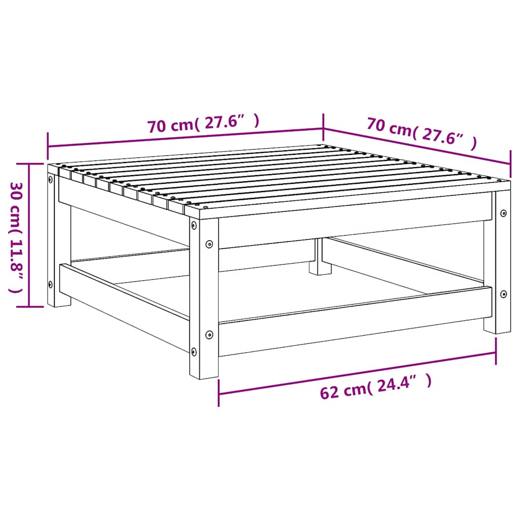 Viaszbarna tömör fenyőfa kerti lábtartó 70 x 70 x 30 cm