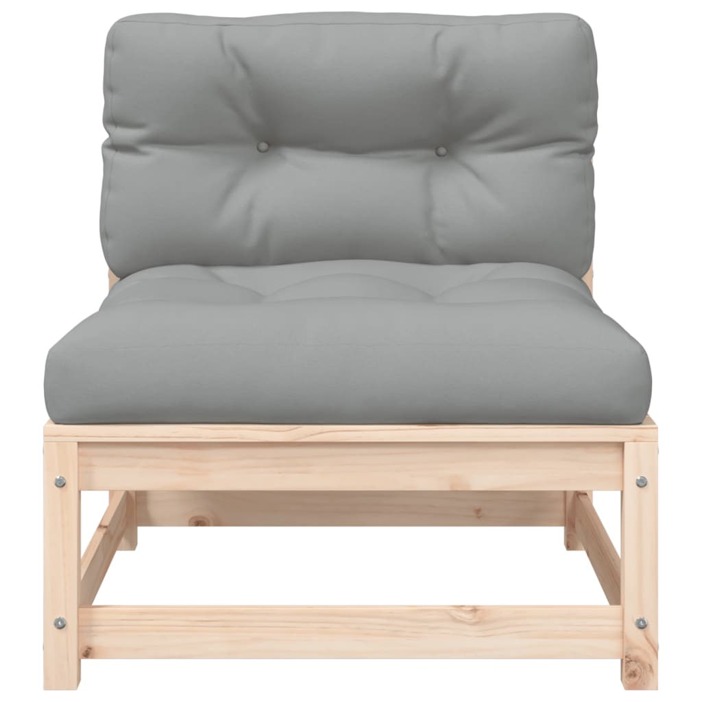 Tömör fenyőfa kerti karfa nélküli kanapé párnával