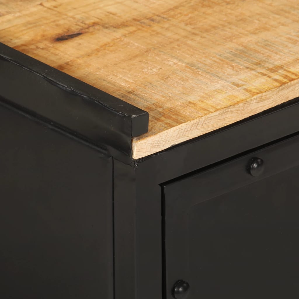 Vas és tömör mangófa fürdőszobai szekrény 40 x 30 x 50 cm