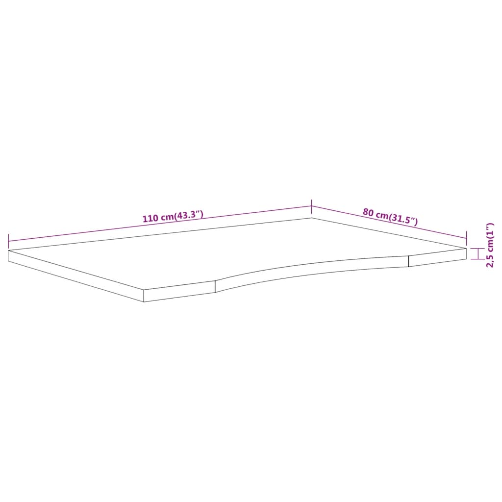 Tömör akácfa téglalap alakú asztallap 110 x 80 x 2,5 cm Tömör akácfa téglalap alakú asztallap 110 x 80 x 2,5 cm