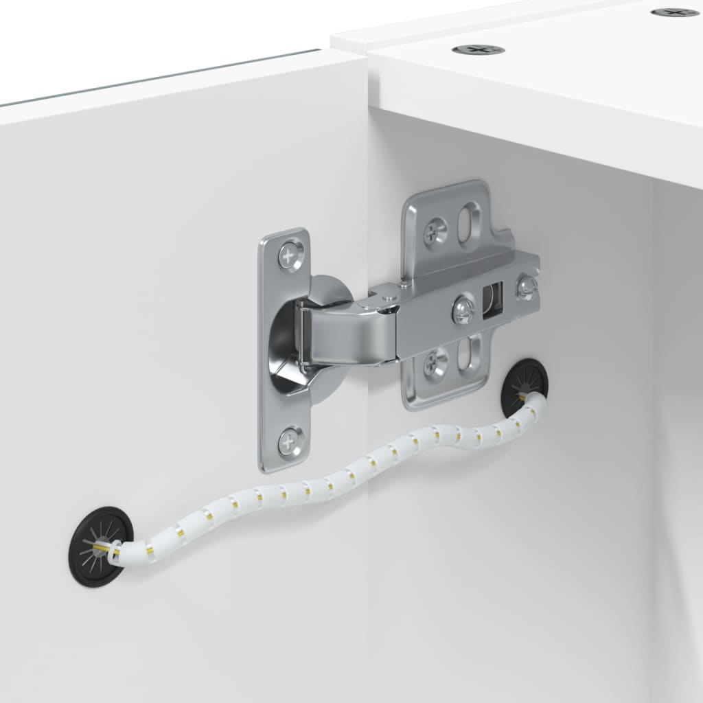 Fehér tükrös fürdőszobaszekrény led-del 45 x 13 x 52 cm