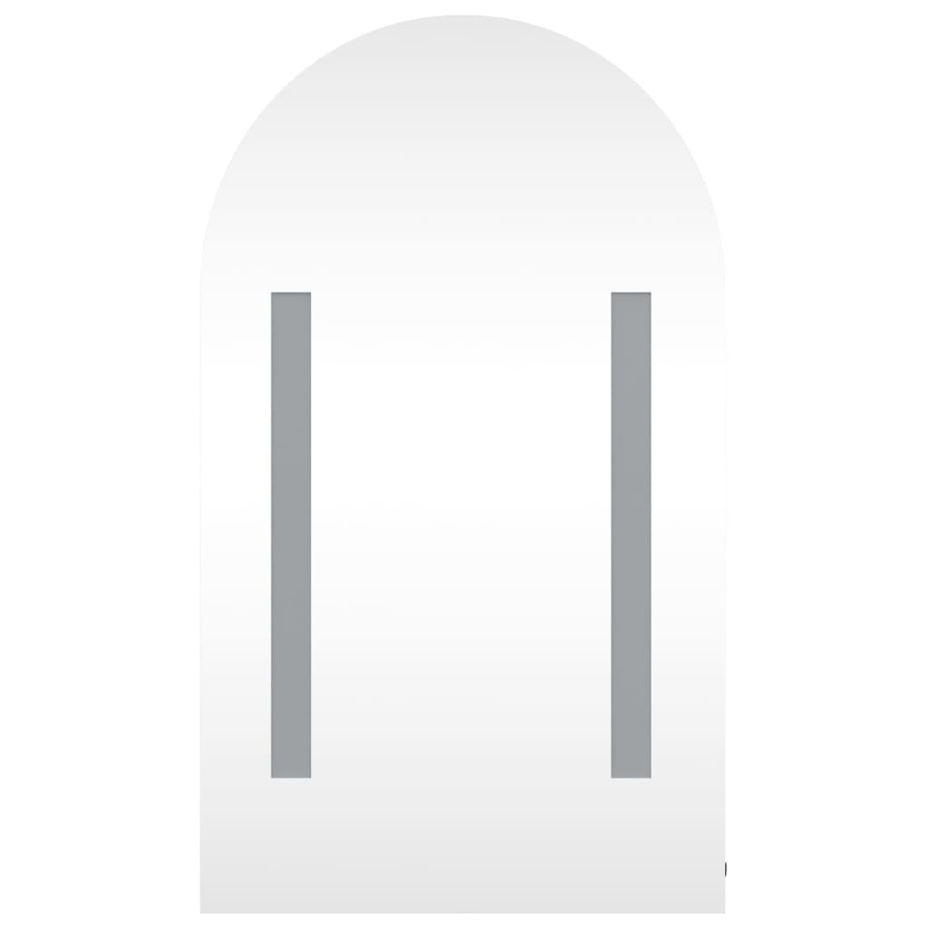 Fehér ívelt tükrös fürdőszobaszekrény led-del 42 x 13 x 70 cm