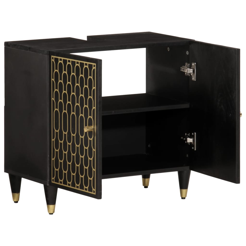 Tömör mangófa fürdőszobai mosdószekrény 62 x 33 x 58 cm