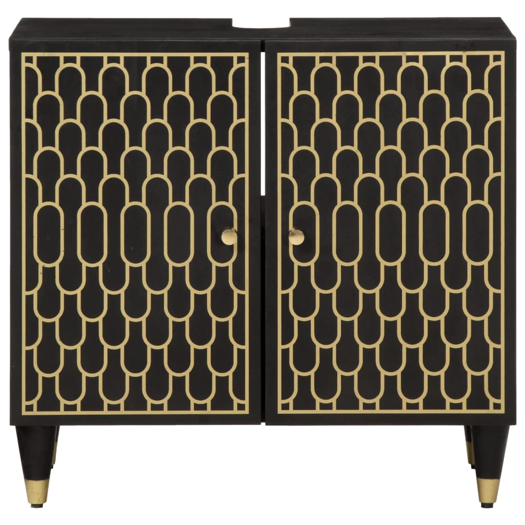 Tömör mangófa fürdőszobai mosdószekrény 62 x 33 x 58 cm