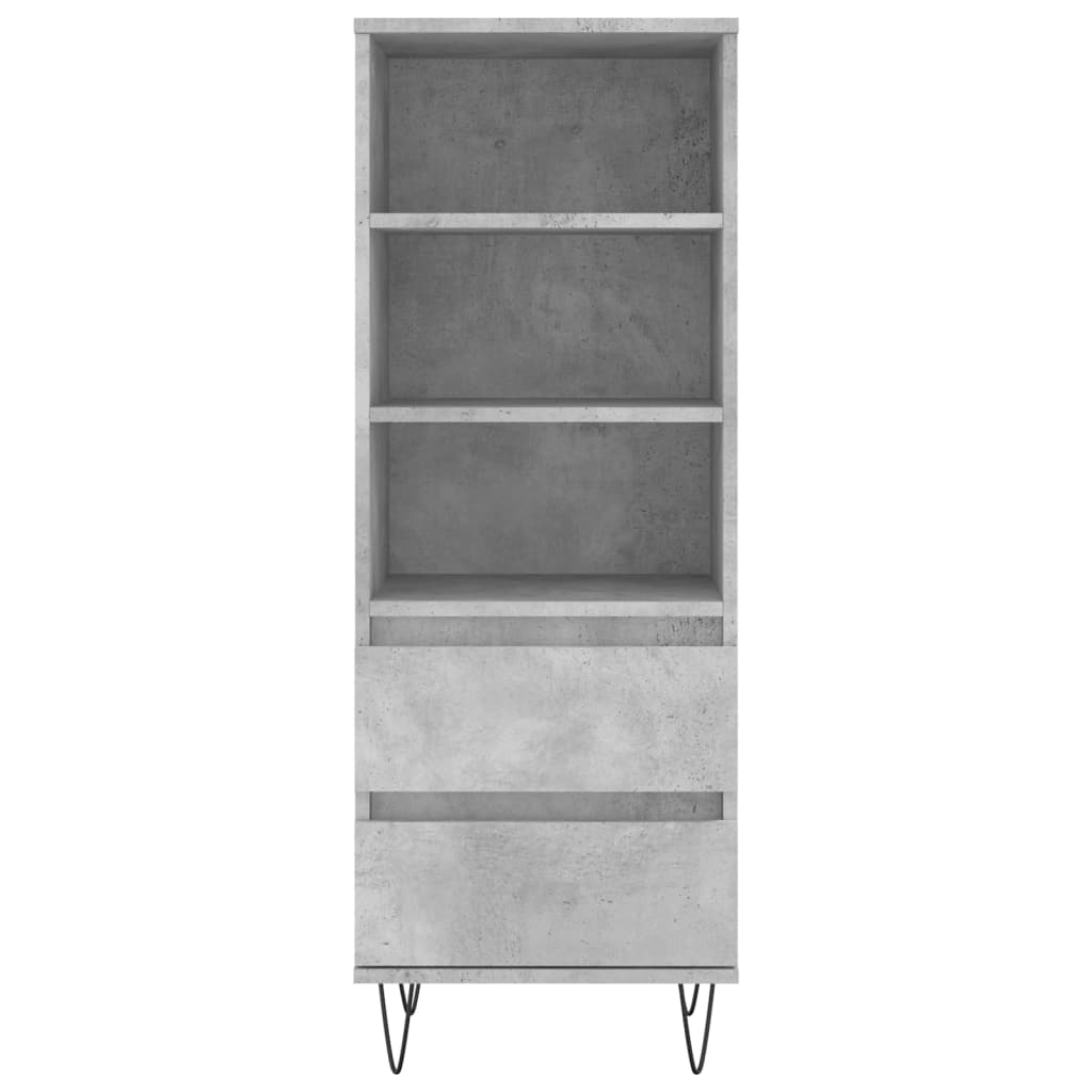 Betonszürke szerelt fa magasszekrény 40 x 36 x 110 cm