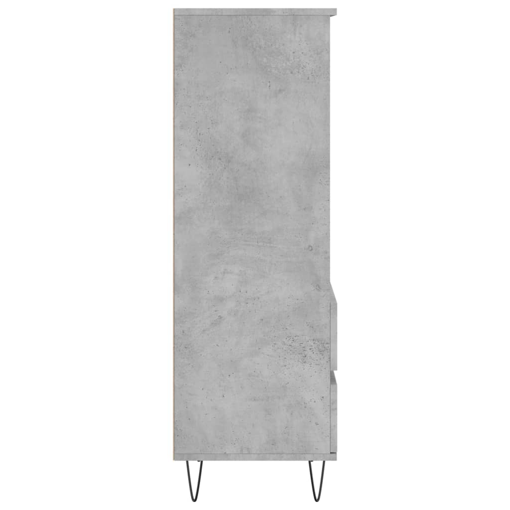 Betonszürke szerelt fa magasszekrény 40 x 36 x 110 cm