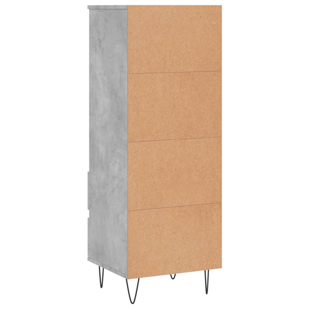 Betonszürke szerelt fa magasszekrény 40 x 36 x 110 cm
