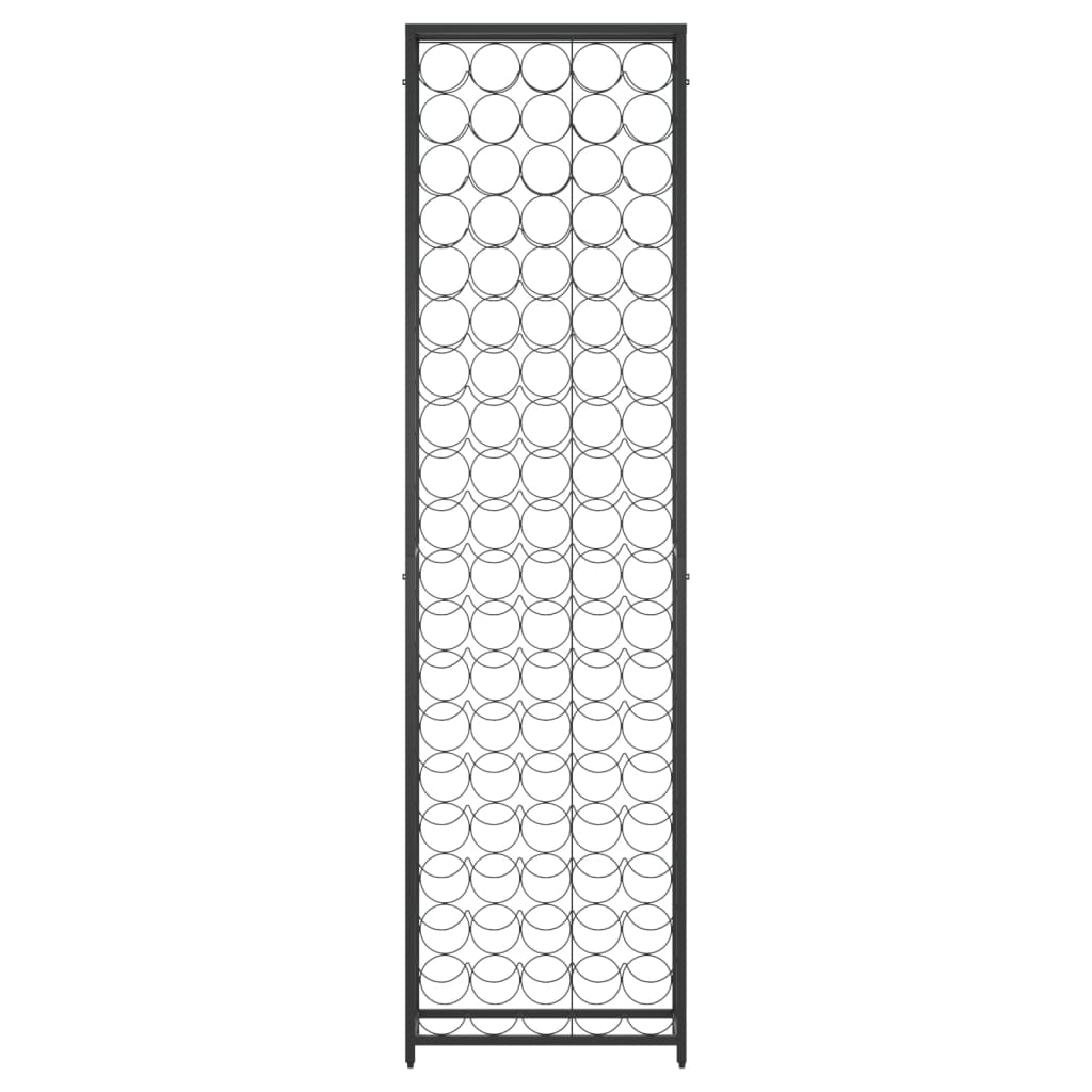 Fekete kovácsoltvas bortartó 95 palackhoz 54 x 18 x 200 cm