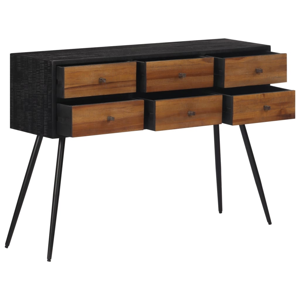 Tömör újrahasznosított tíkfa tálalóasztal fiókkal 116x30x76 cm Tömör újrahasznosított tíkfa tálalóasztal fiókkal 116x30x76 cm