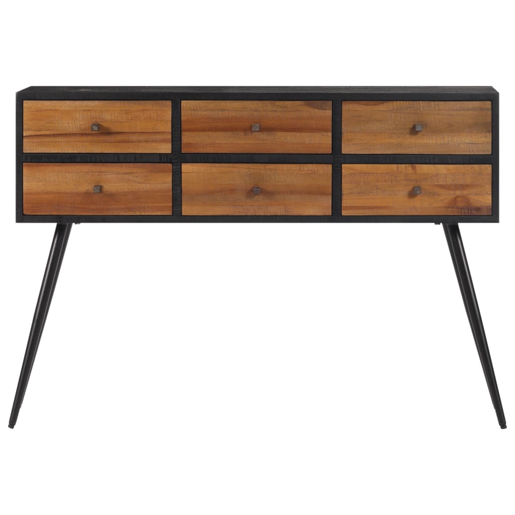 Tömör újrahasznosított tíkfa tálalóasztal fiókkal 116x30x76 cm Tömör újrahasznosított tíkfa tálalóasztal fiókkal 116x30x76 cm