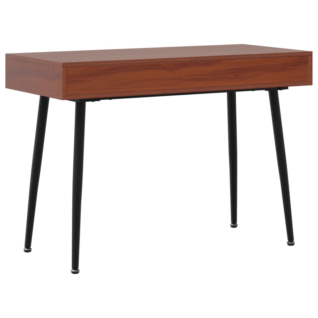 Barna szerelt fa számítógépasztal fiókkal 110 x 50 x 75 cm