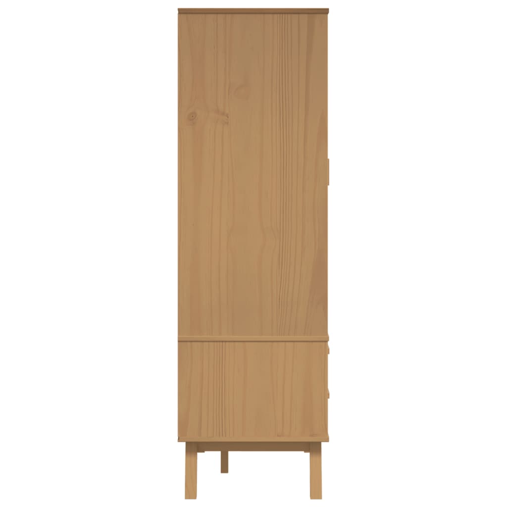 Olden barna tömör fenyőfa gardrób 76,5 x 53 x 172 cm