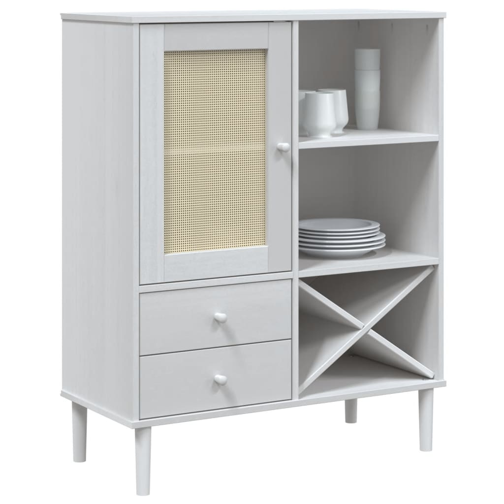 Senja fehér rattan hatású magasszekrény 90 x 40 x 112 cm
