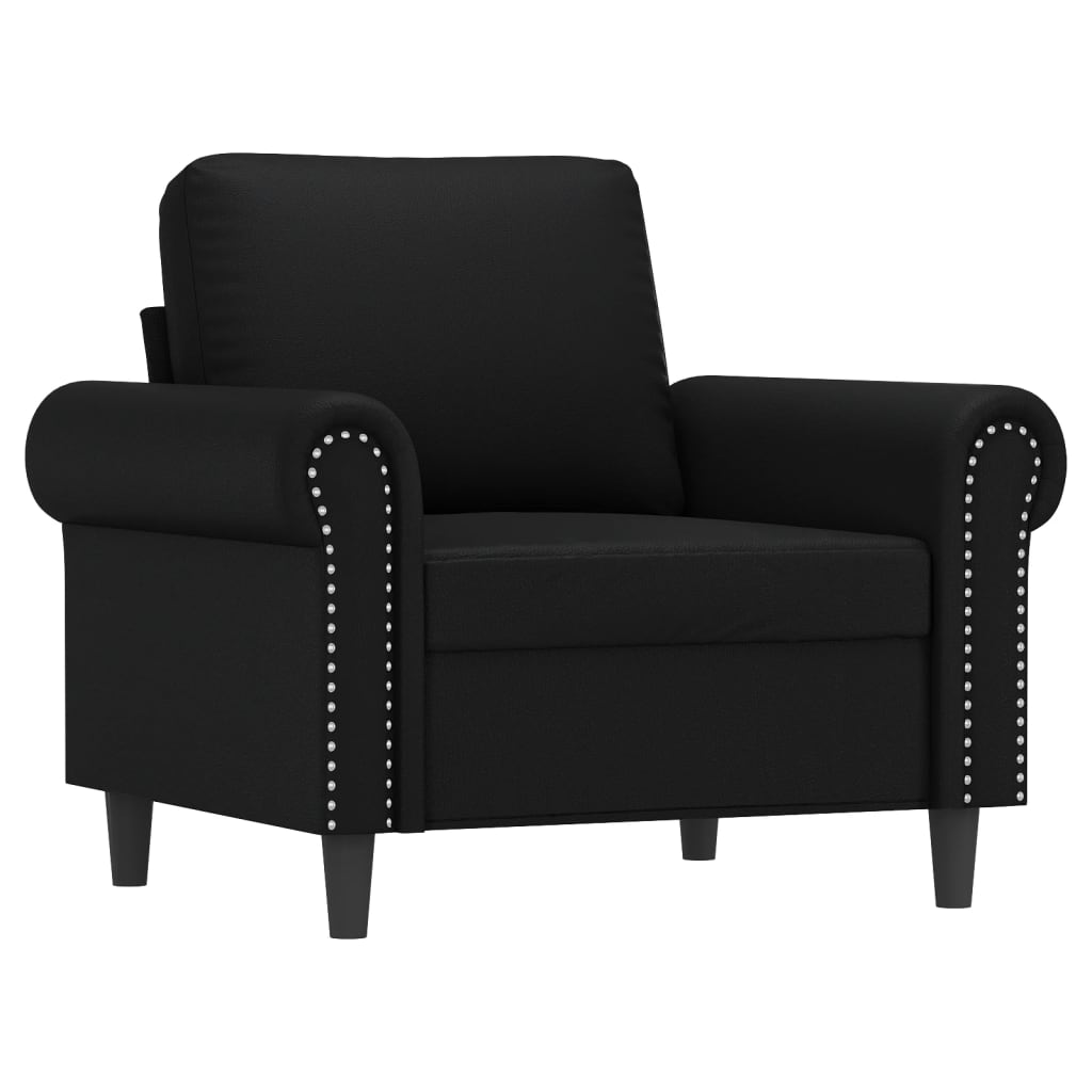 Fekete műbőr kanapéfotel 60 cm Fekete műbőr kanapéfotel 60 cm