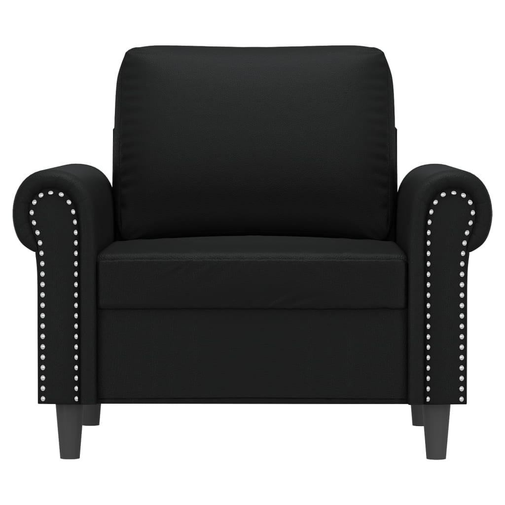 Fekete műbőr kanapéfotel 60 cm Fekete műbőr kanapéfotel 60 cm