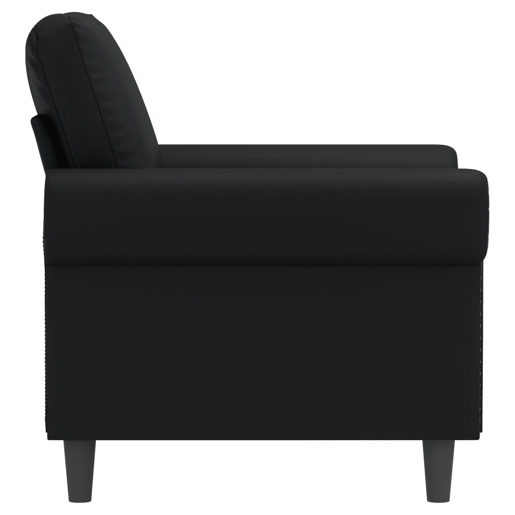 Fekete műbőr kanapéfotel 60 cm Fekete műbőr kanapéfotel 60 cm