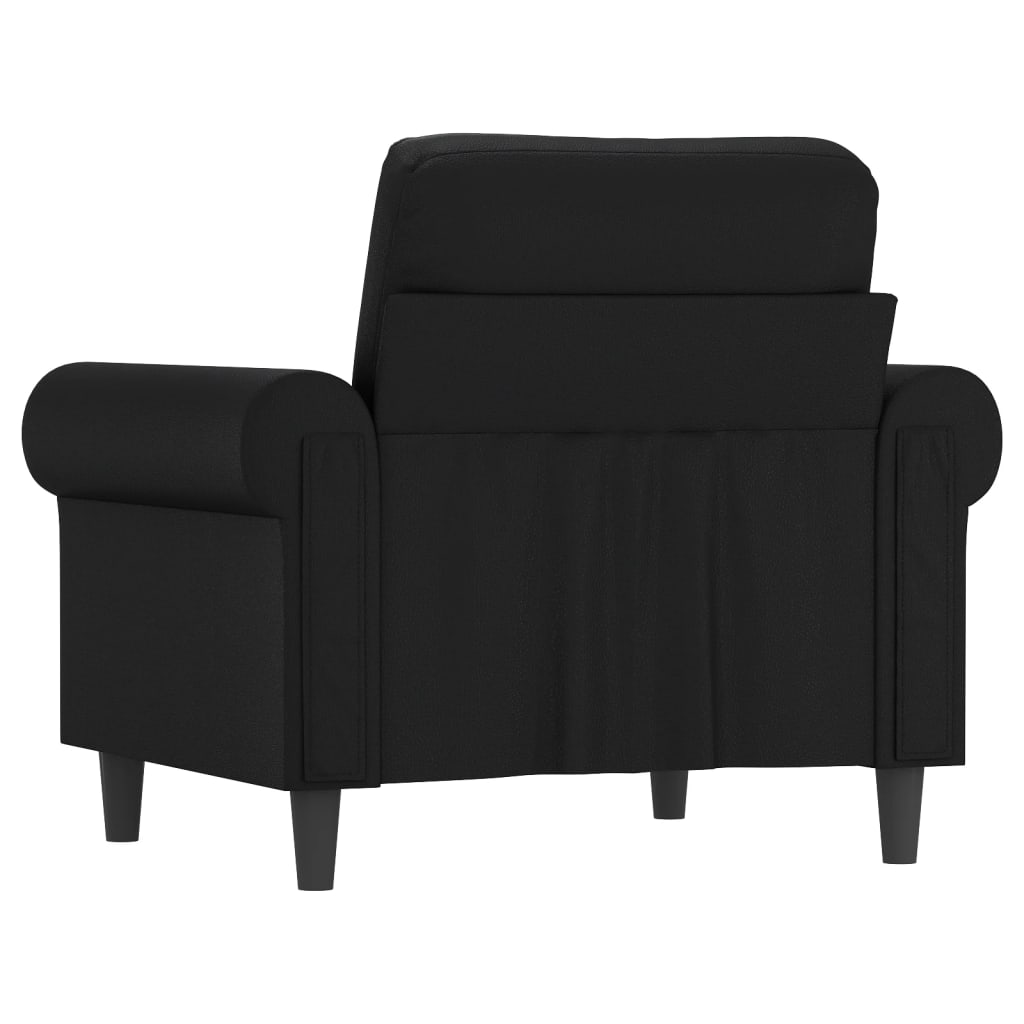 Fekete műbőr kanapéfotel 60 cm Fekete műbőr kanapéfotel 60 cm