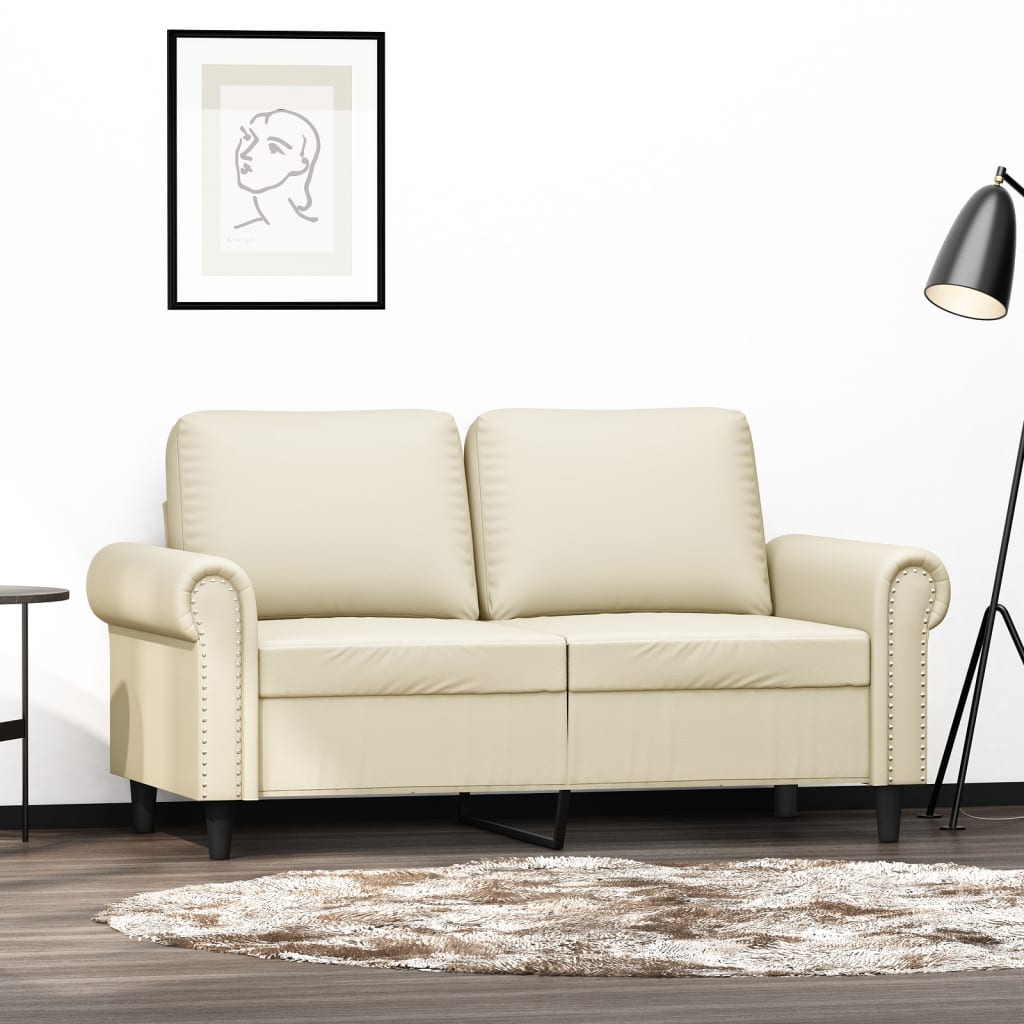 2 személyes krémszínű műbőr kanapé 120 cm 2 személyes krémszínű műbőr kanapé 120 cm