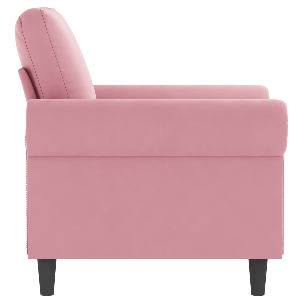 Rózsaszín bársony kanapéfotel 60 cm