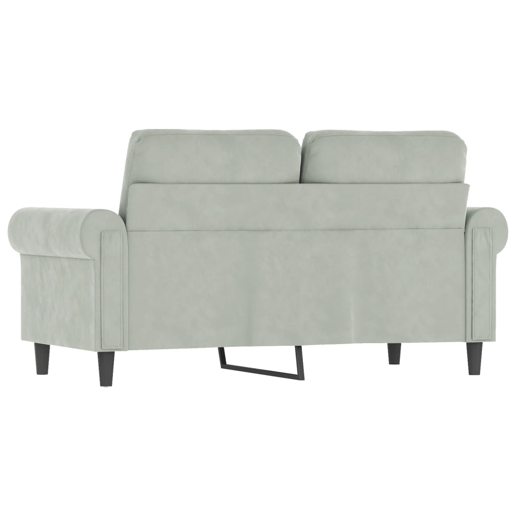 Kétszemélyes világosszürke bársony kanapé 120 cm