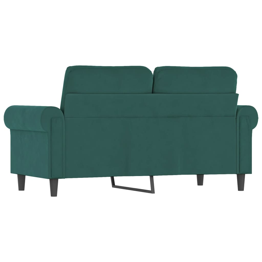 Kétszemélyes sötétzöld bársony kanapé 120 cm