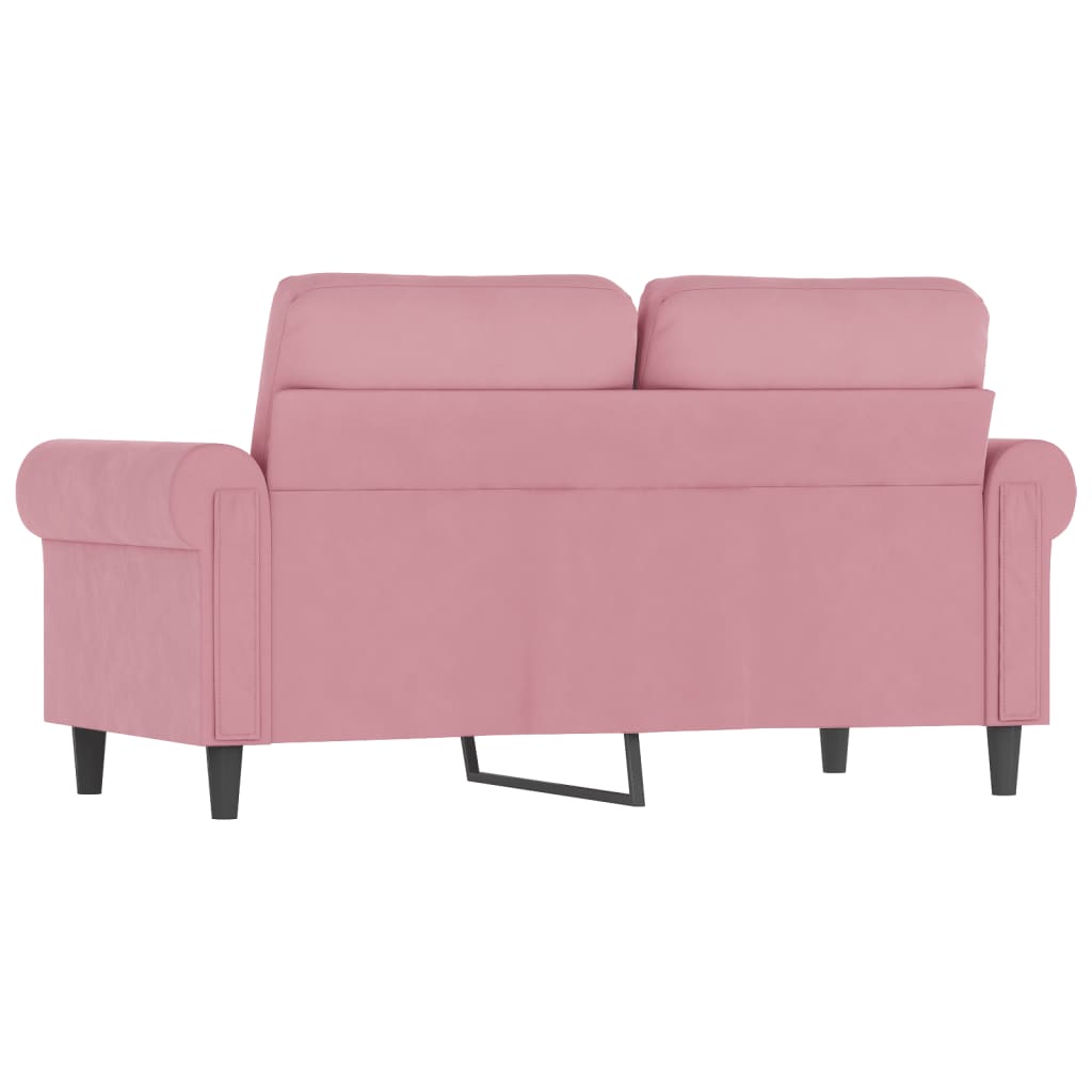 Kétszemélyes rózsaszín bársony kanapé 120 cm