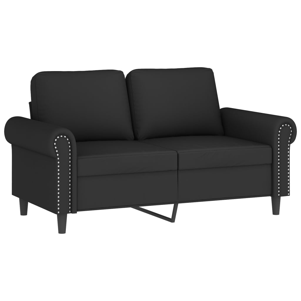 Kétszemélyes fekete bársony kanapé 120 cm Kétszemélyes fekete bársony kanapé 120 cm