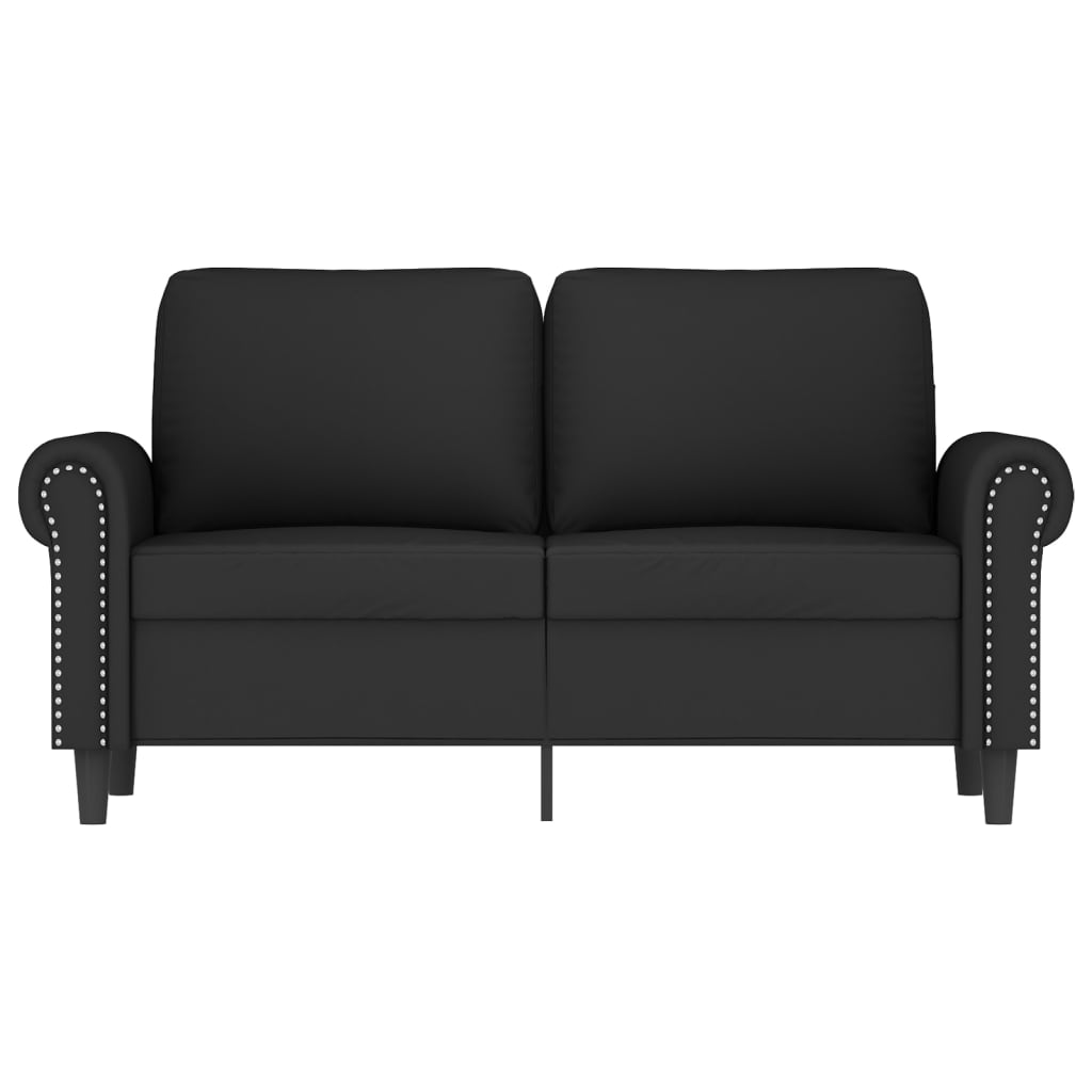 Kétszemélyes fekete bársony kanapé 120 cm Kétszemélyes fekete bársony kanapé 120 cm