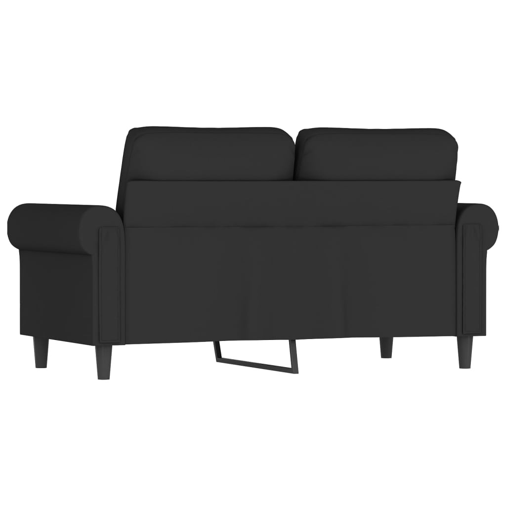 Kétszemélyes fekete bársony kanapé 120 cm Kétszemélyes fekete bársony kanapé 120 cm